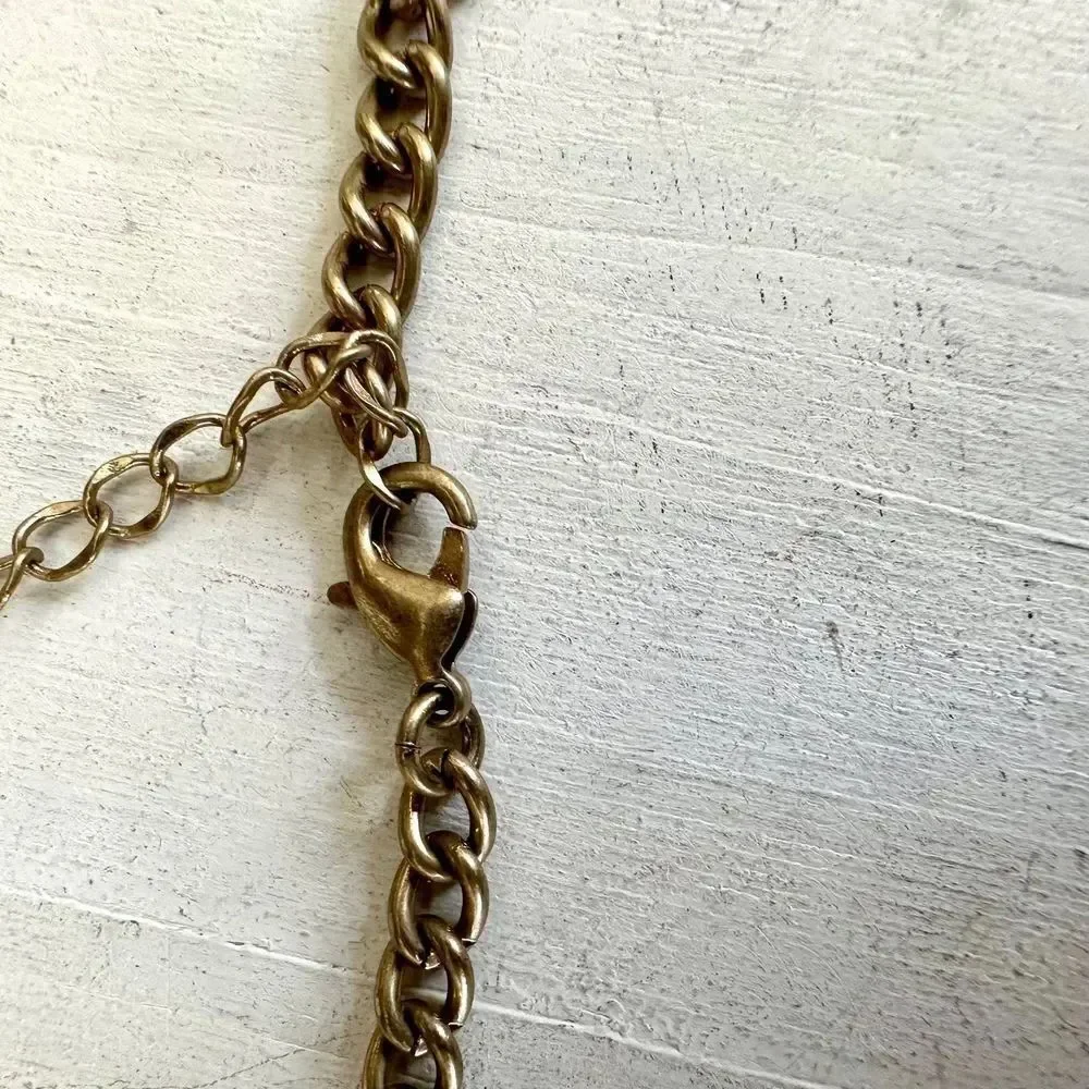 Multi chain blue beaded necklace